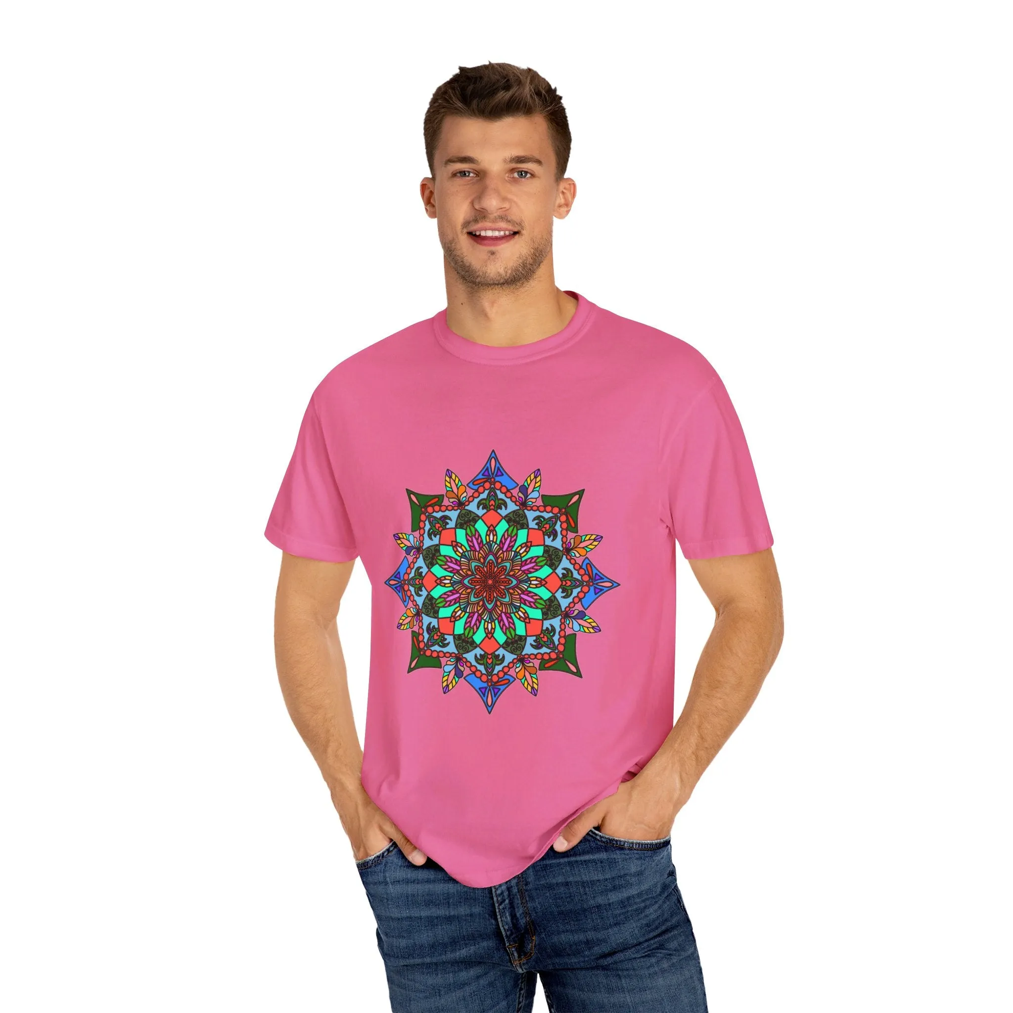 Handmade Mandala T-Shirt - 100% Ring-Spun Cotton