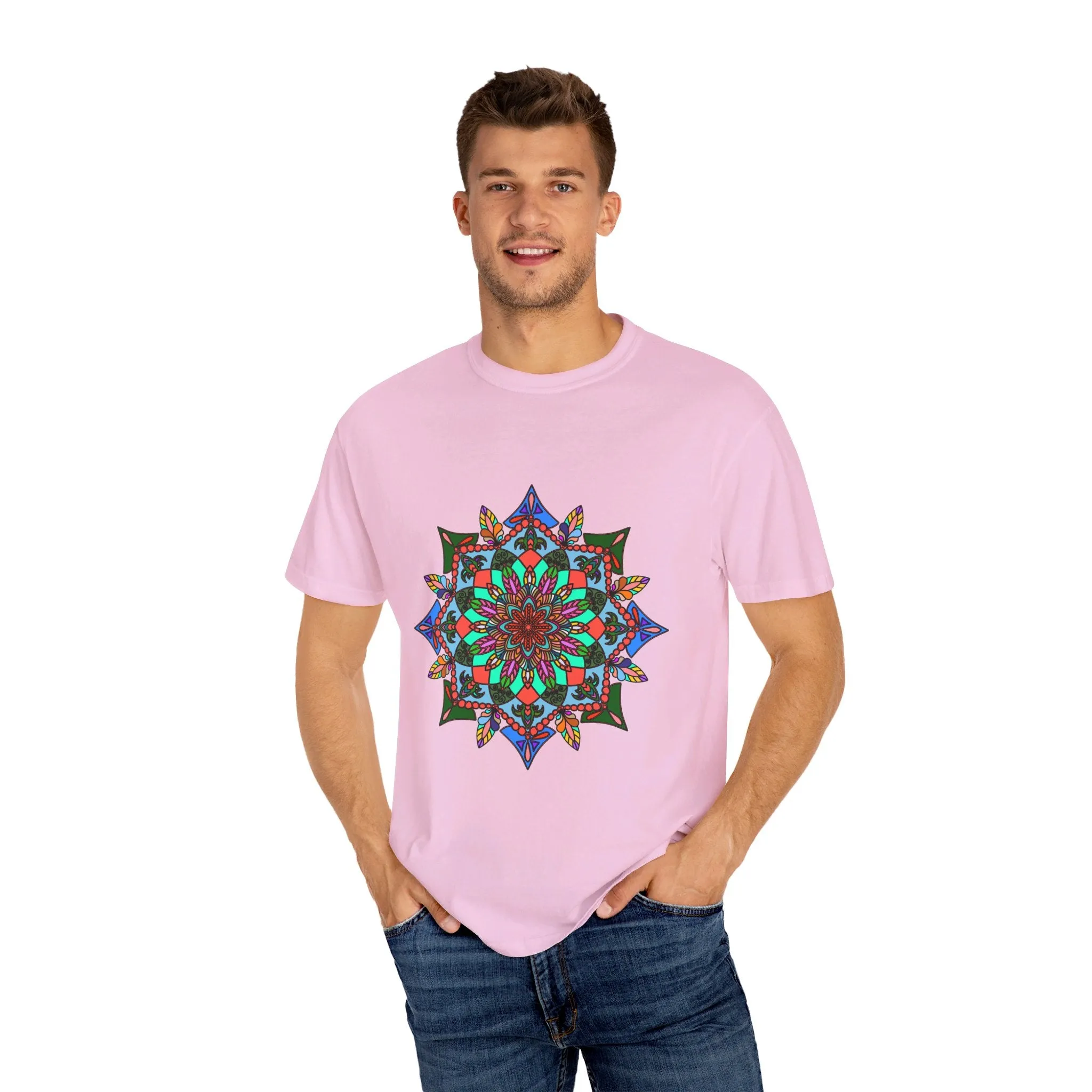 Handmade Mandala T-Shirt - 100% Ring-Spun Cotton