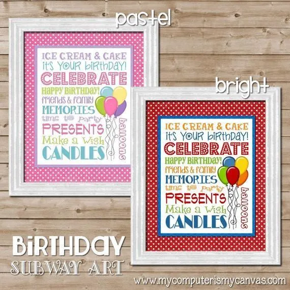 Happy Birthday Subway Art PRINTABLE