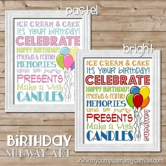 Happy Birthday Subway Art PRINTABLE