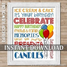 Happy Birthday Subway Art PRINTABLE