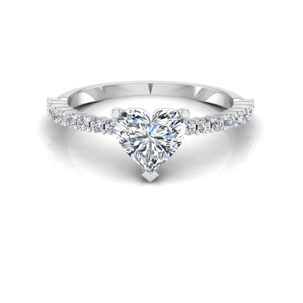 Heart Bezel Moissanite Engagement Ring