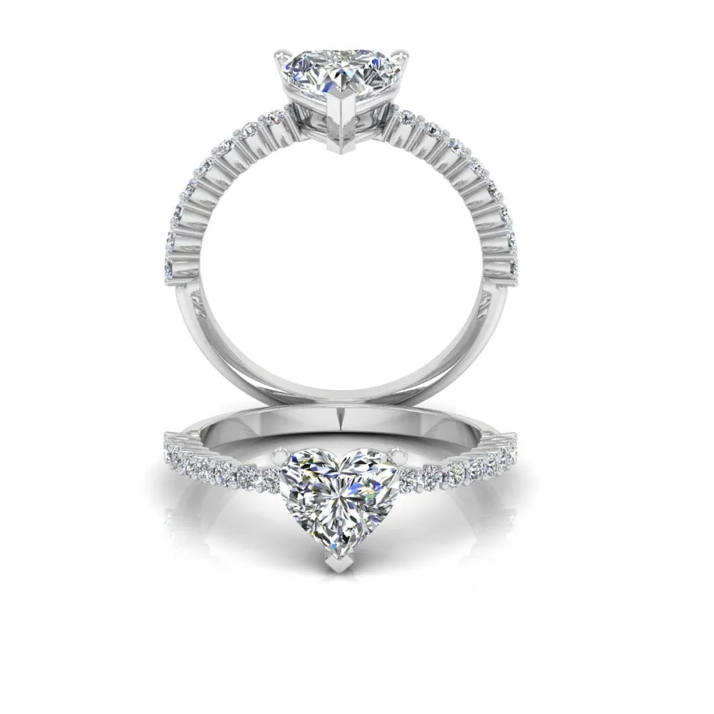 Heart Bezel Moissanite Engagement Ring