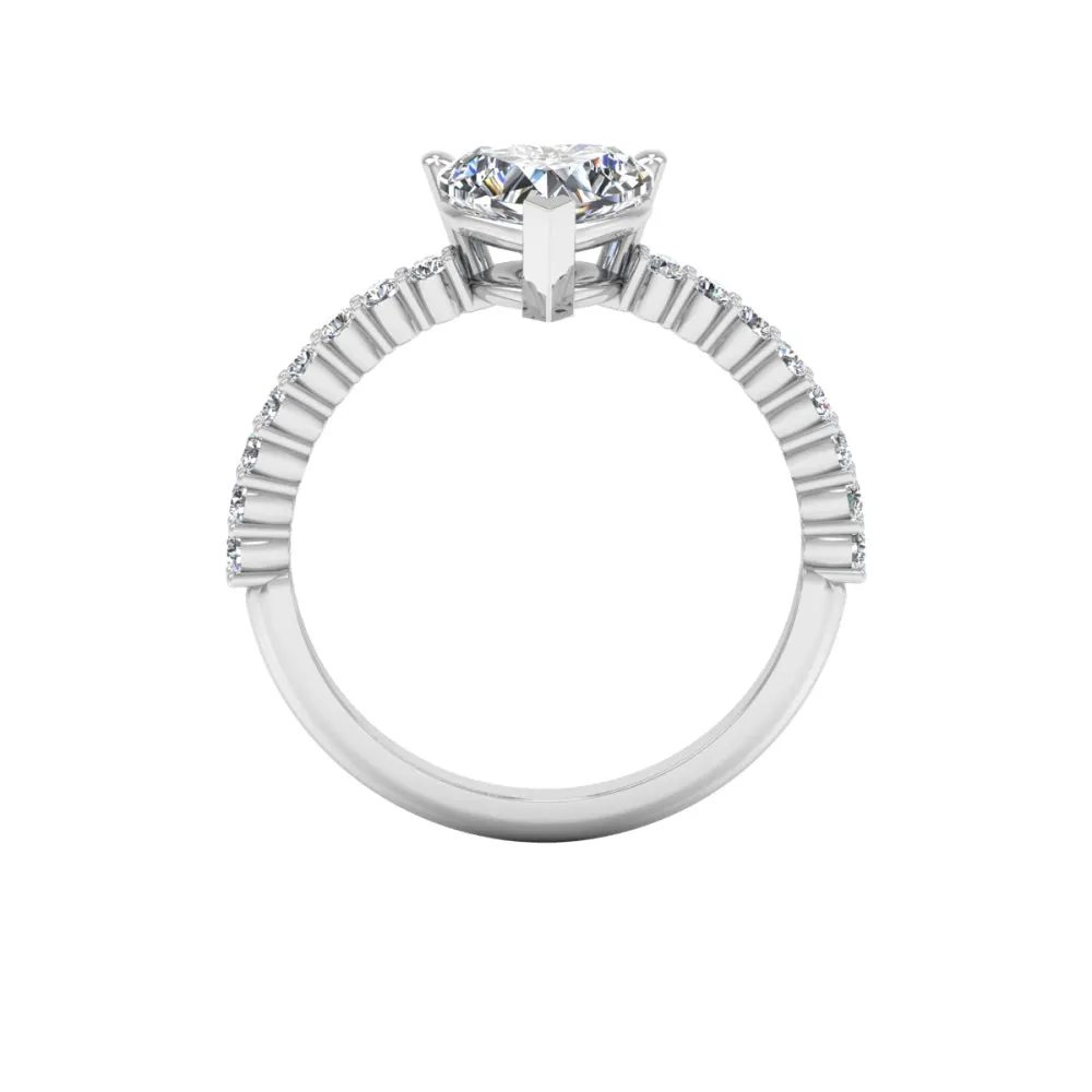 Heart Bezel Moissanite Engagement Ring