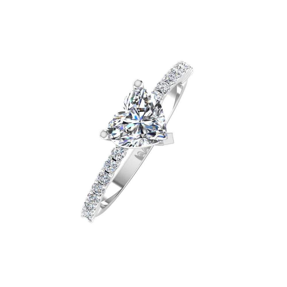 Heart Bezel Moissanite Engagement Ring