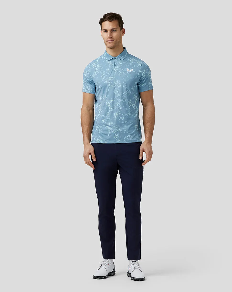 Heren Golf Polo met korte mouwen en print - Blauw