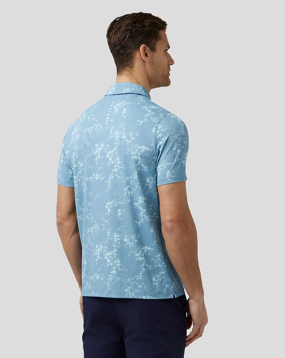 Heren Golf Polo met korte mouwen en print - Blauw