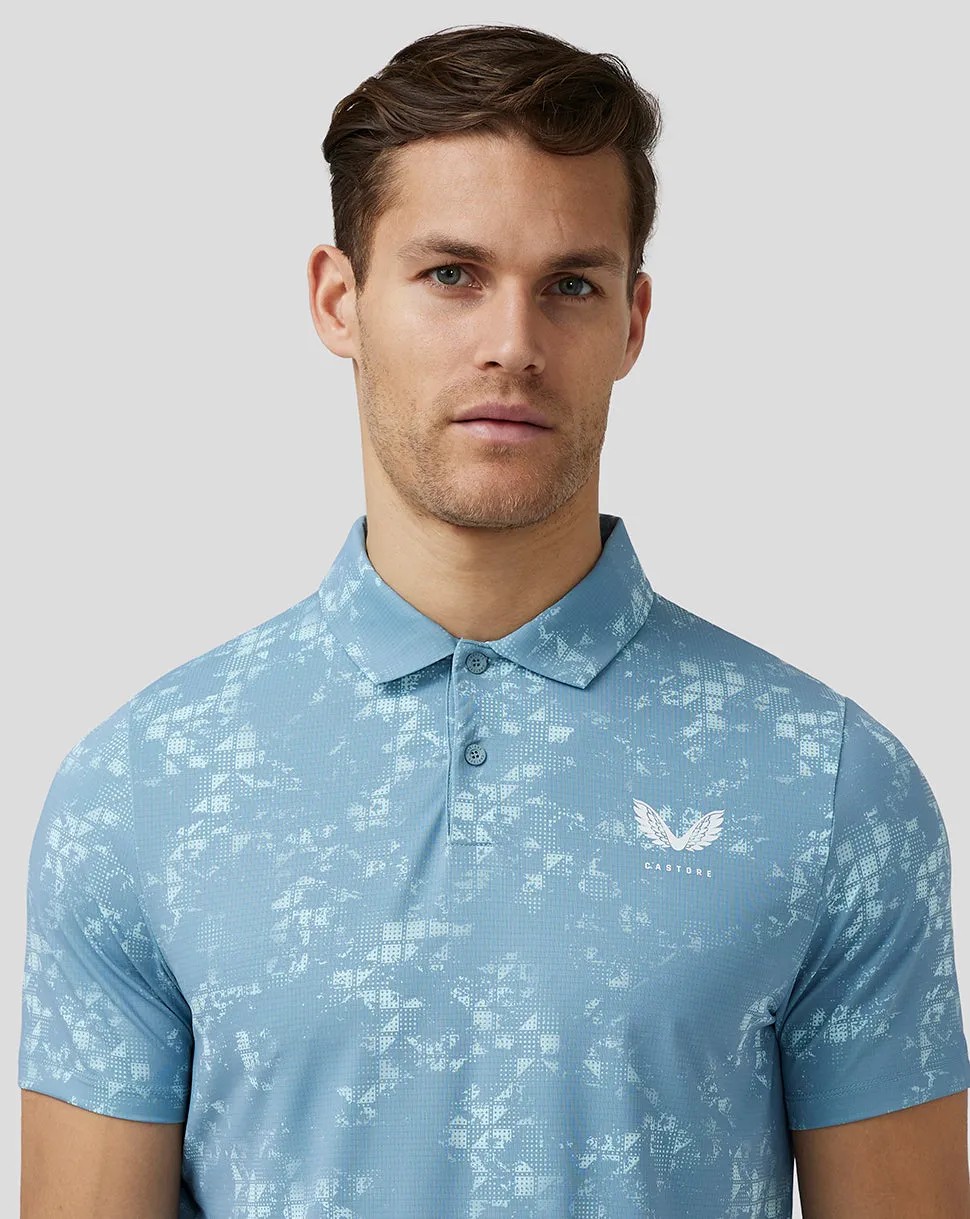 Heren Golf Polo met korte mouwen en print - Blauw