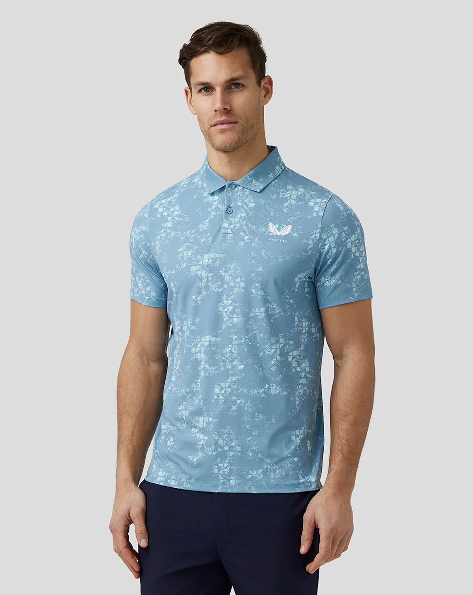 Heren Golf Polo met korte mouwen en print - Blauw