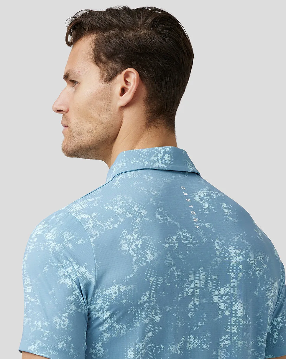 Heren Golf Polo met korte mouwen en print - Blauw