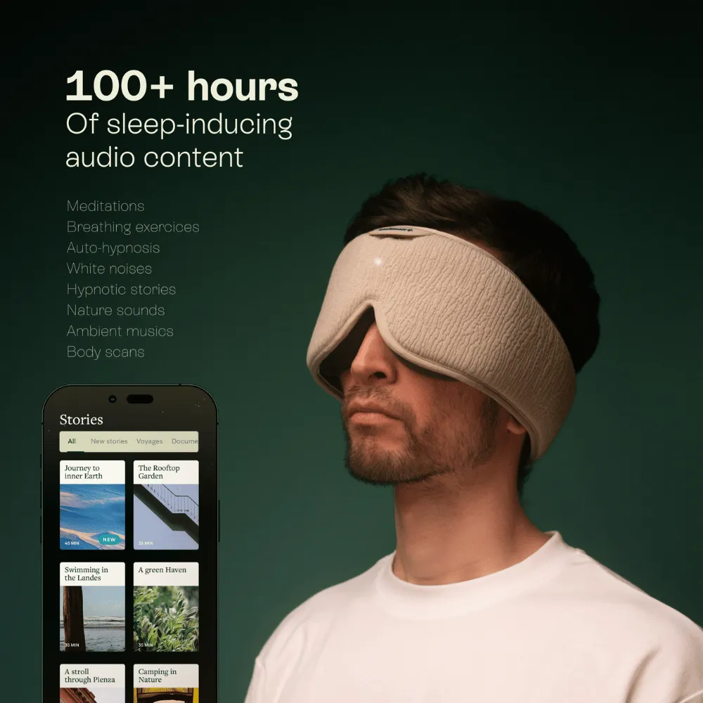 HoomBand Ultimate - Bluetooth Sleep Headphones   100% Blackout Mask