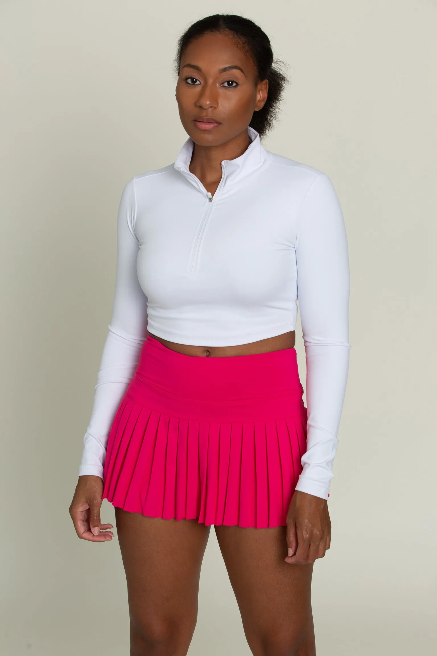 Hot Pink Pleated Tennis Skirt