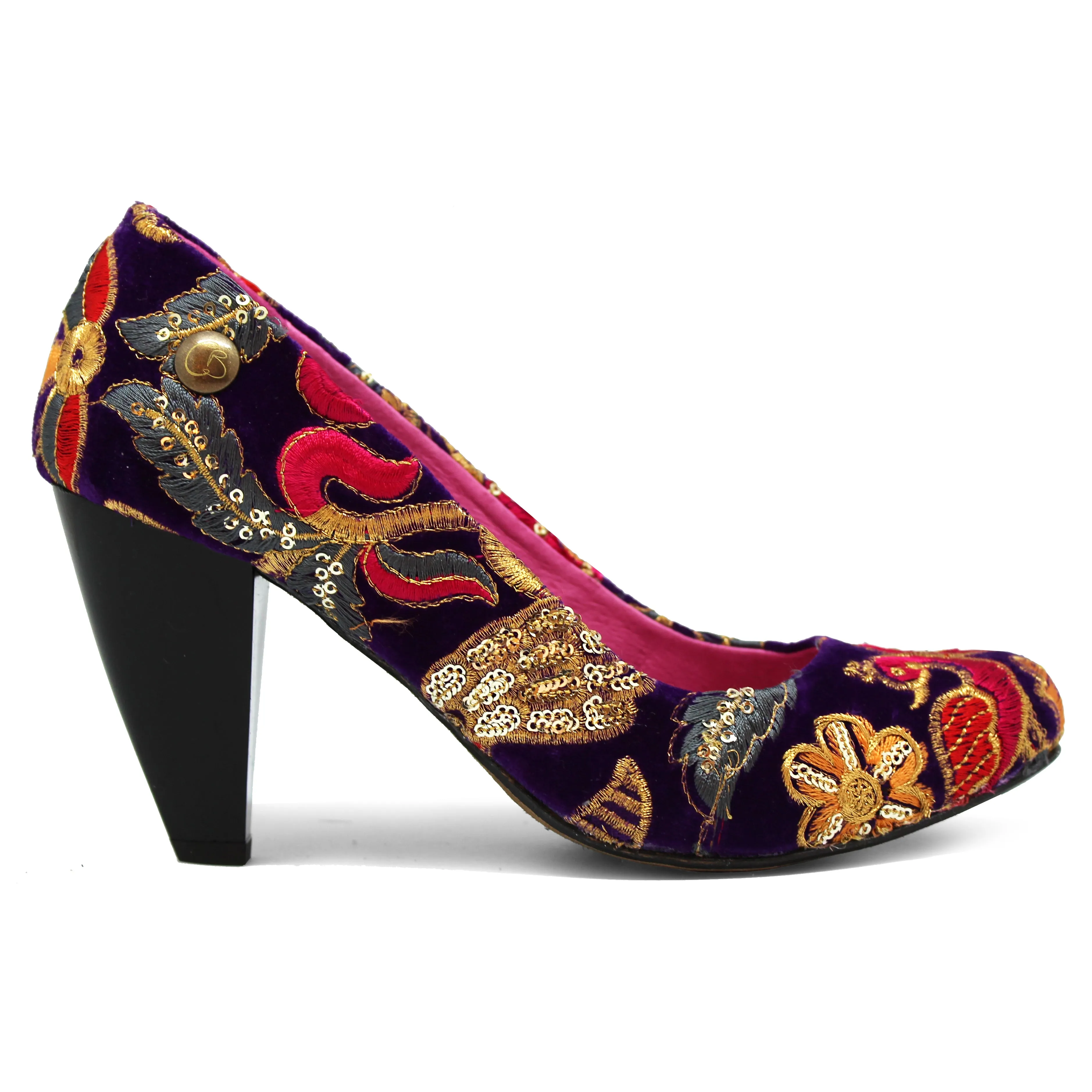 Inglaterre - Royal Purple velvet dress heel