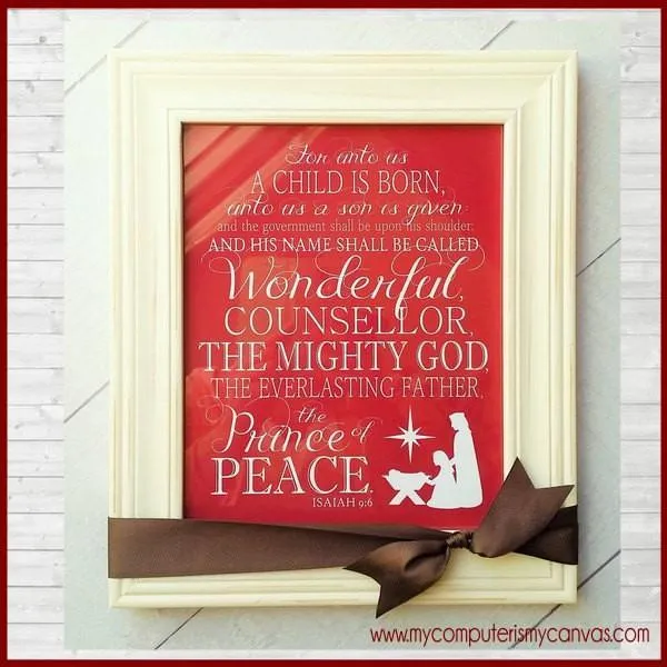 Isaiah 9:6 Nativity Christmas Subway Art PRINTABLE