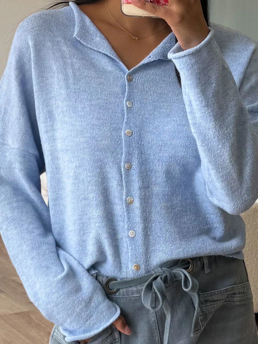 Isla Cardigan | Sky Blue