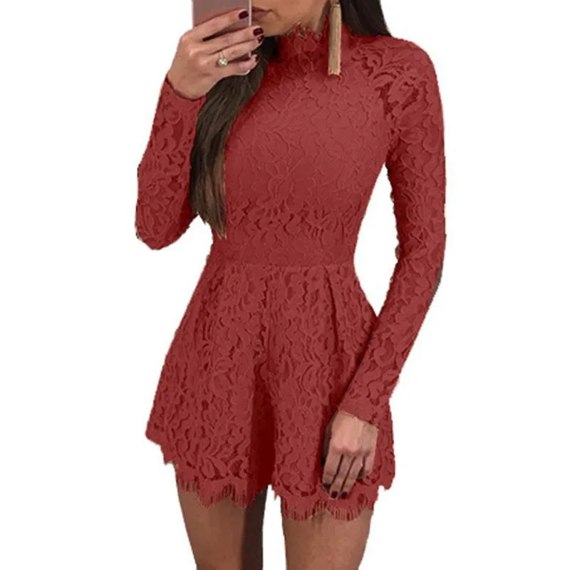 IT’S ALL ABOUT THE LACE, LACE-UP ROMPER