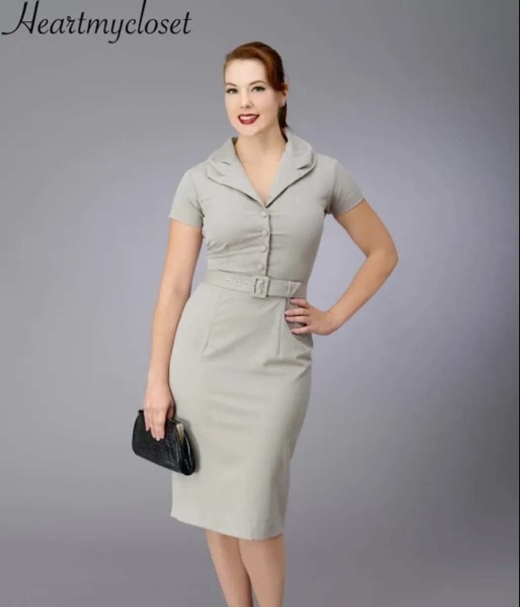 Ivy - pleated collar celebrity pencil dress