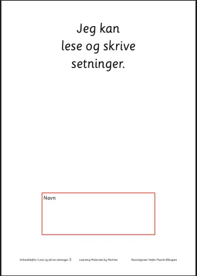 Jeg leser og skriver setninger 3