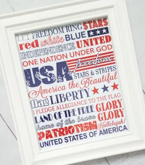 July 4th Patriotic Subway Art PRINTABLE