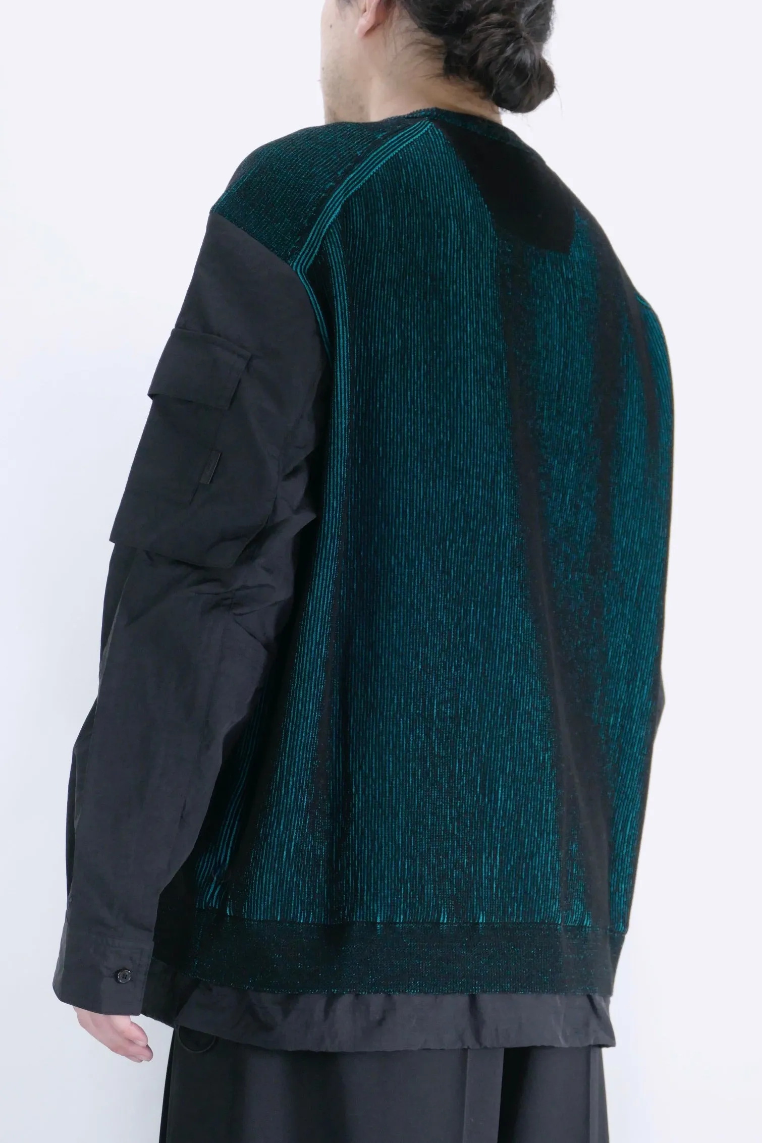 Juun.J Combination Layered Sweater - Blue/Black