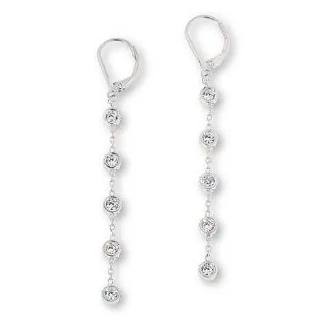 Katharine McPhee 1.85ctw Bezel Drop Earrings - Sterling Silver