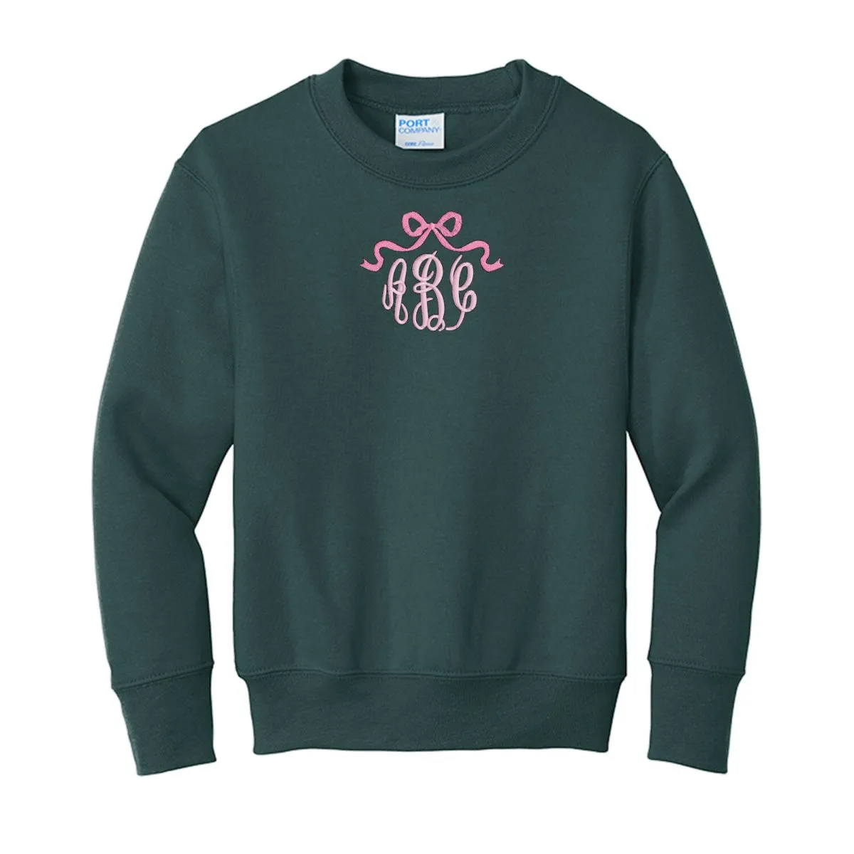 Kids Monogrammed 'Bow' Crewneck Sweatshirt