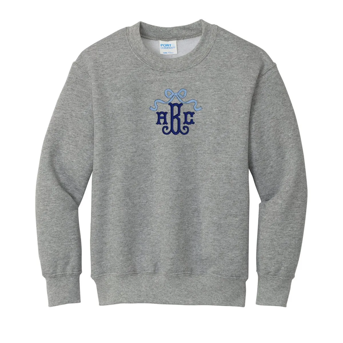 Kids Monogrammed 'Bow' Crewneck Sweatshirt