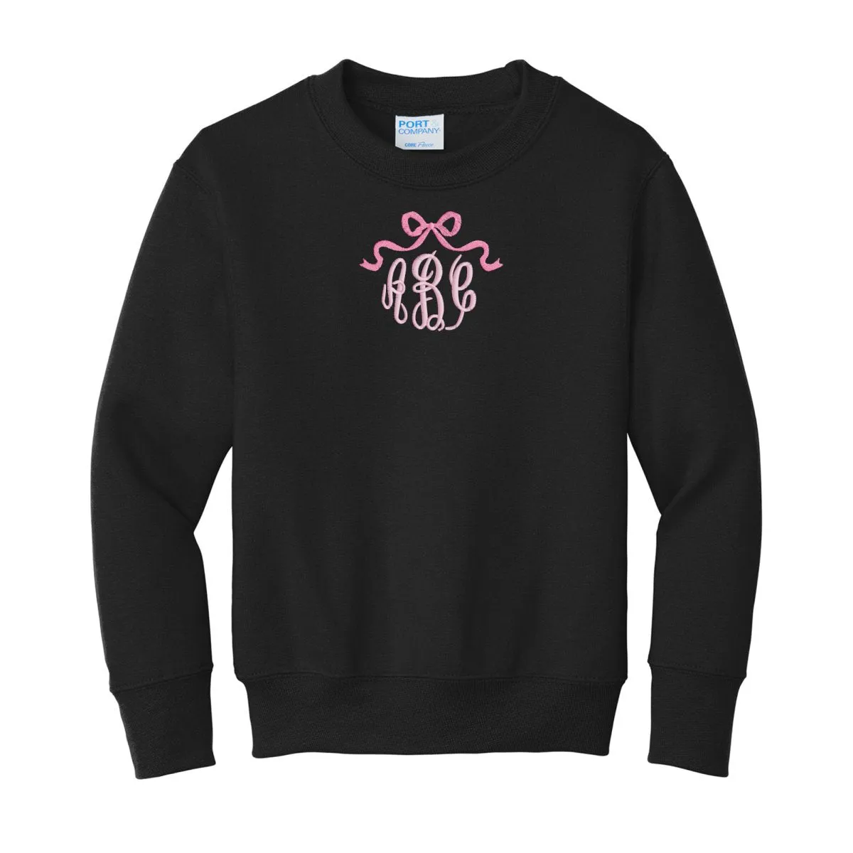 Kids Monogrammed 'Bow' Crewneck Sweatshirt