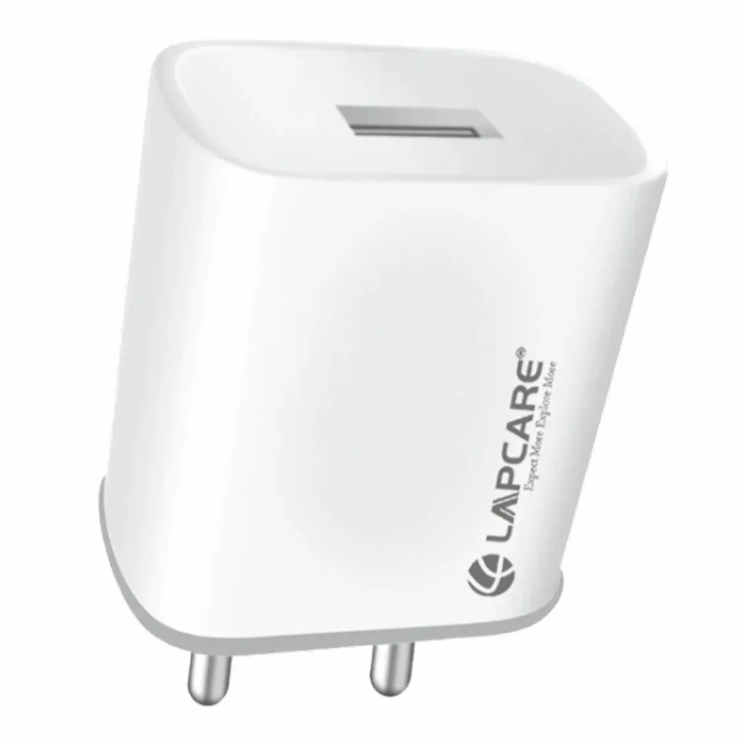 Lapcare Quick Wall Charger 2.4Amp Single USB with Type-C Cable (LQW-108)