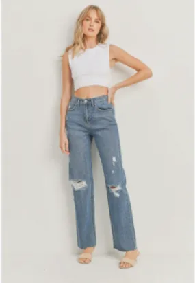 Lucy Straight Leg Denim in Medium Wash