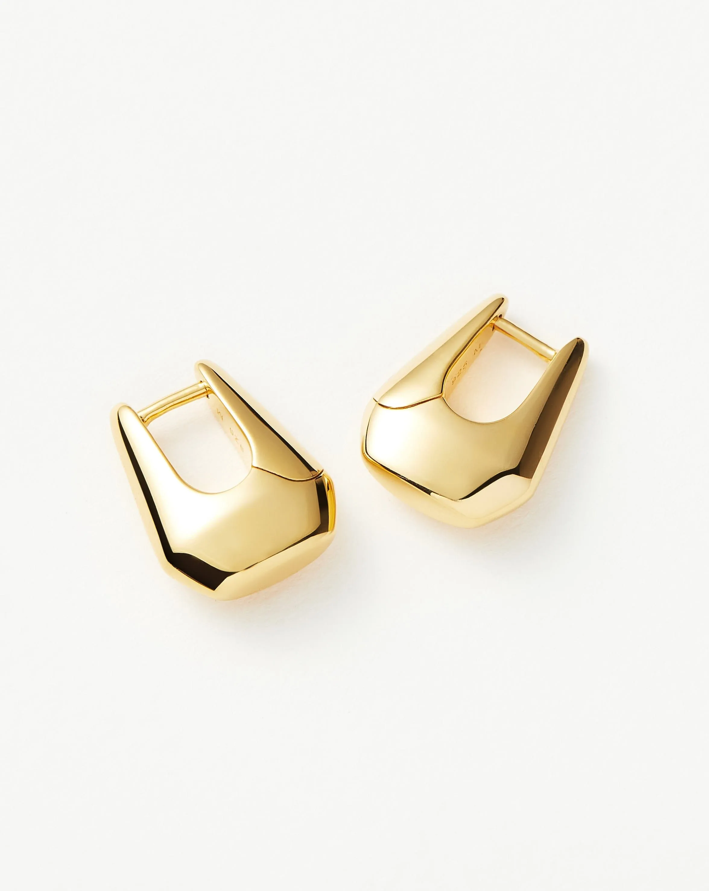 Lucy Williams Arco Small Hoop Earrings  | 18ct Gold Plated Vermeil