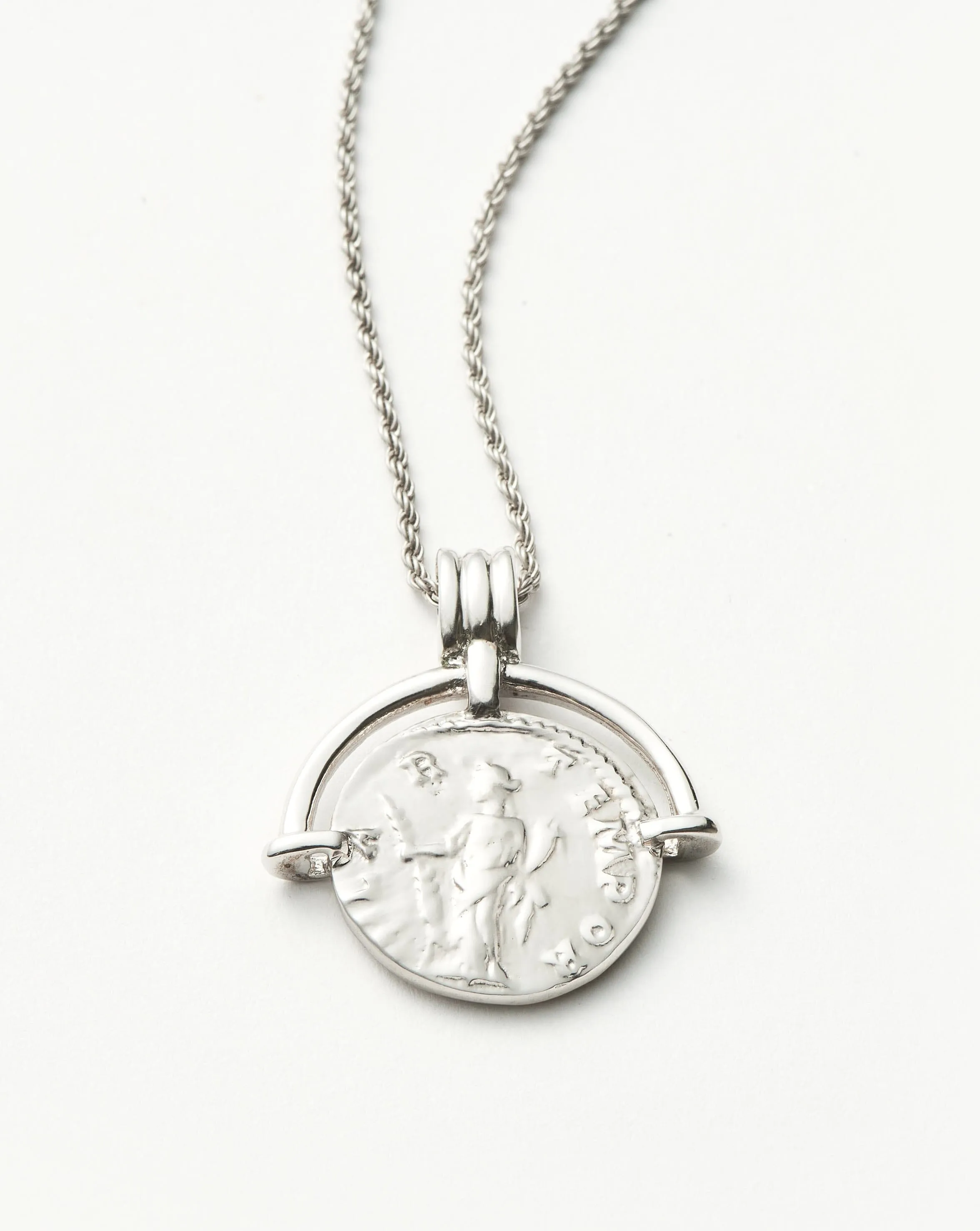 Lucy Williams Long Engravable Roman Arc Coin Necklace