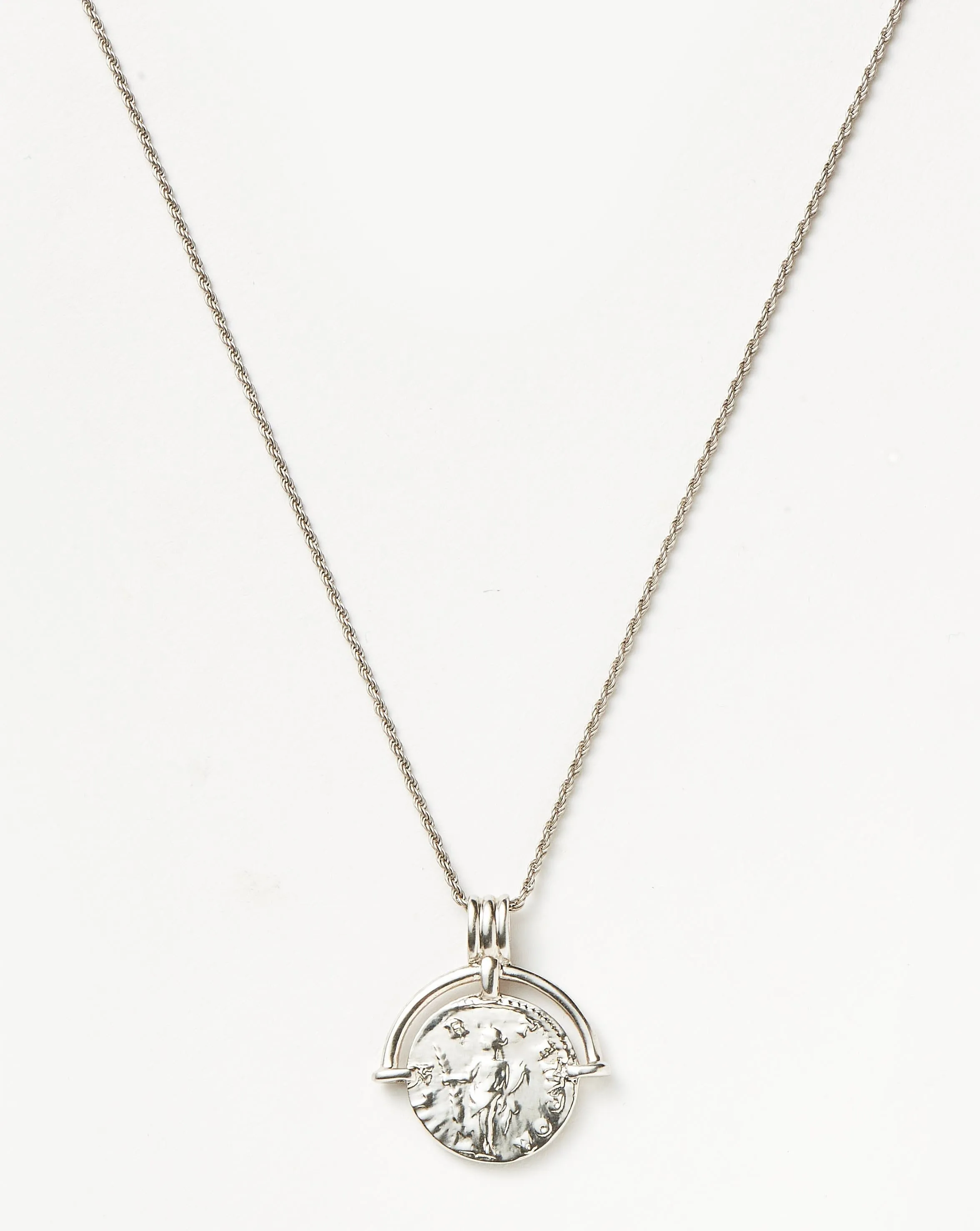 Lucy Williams Long Engravable Roman Arc Coin Necklace