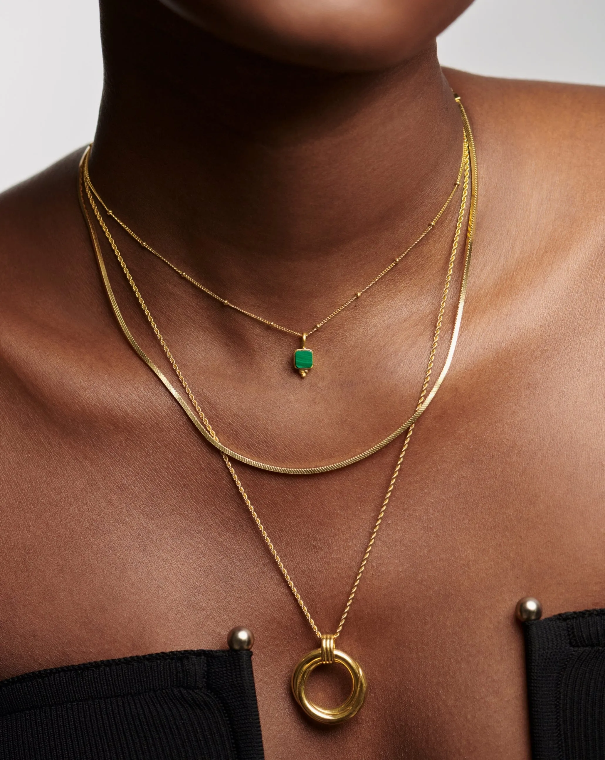 Lucy Williams Malachite Choker | 18ct Gold Plated Vermeil/Malachite