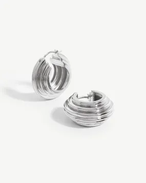 Lucy Williams Medium Chunky Ridge Hoop Earrings