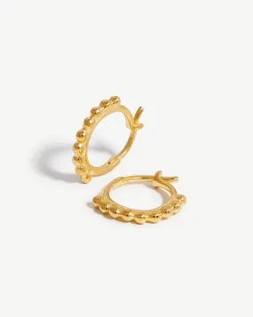 Lucy Williams Mini Beaded Hinged Hoop Earrings | 18ct Gold Plated Vermeil