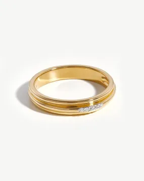 Lucy Williams Pave Ridge Ring | 18ct Gold Plated Vermeil/Cubic Zirconia