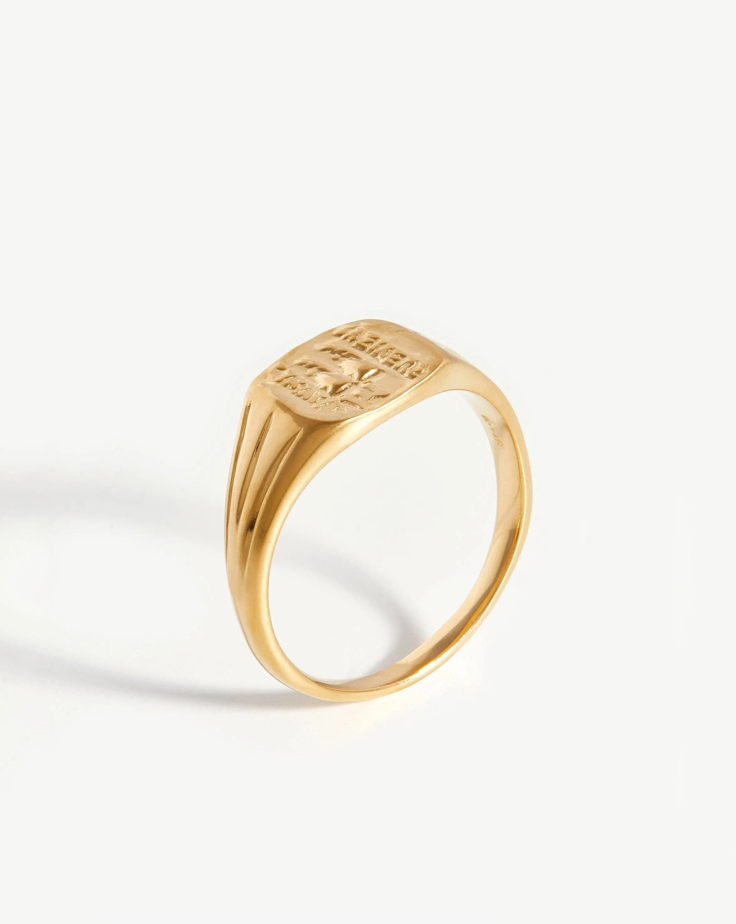 Lucy Williams Square Coin Signet Ring | 18ct Gold Plated Vermeil