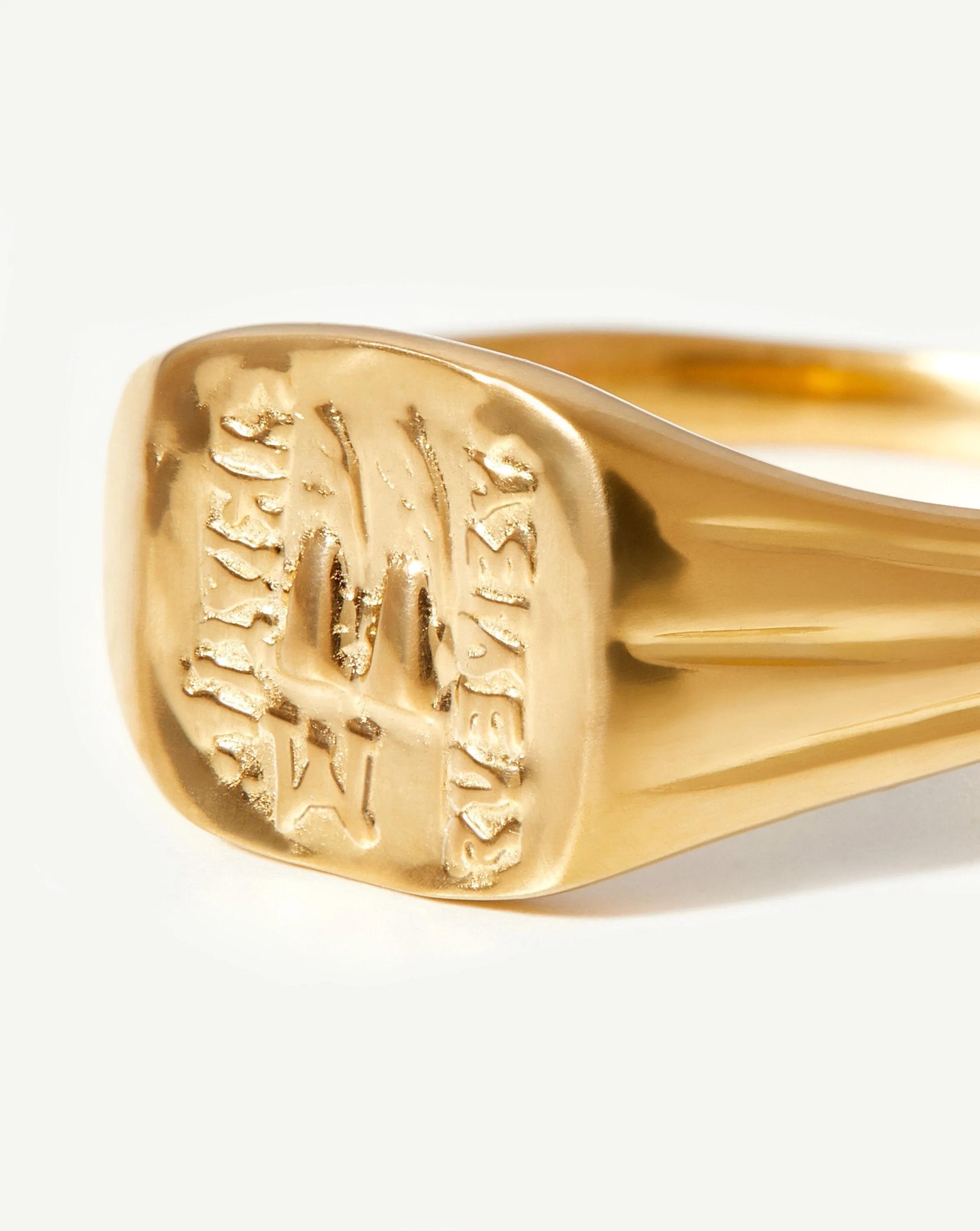 Lucy Williams Square Coin Signet Ring | 18ct Gold Plated Vermeil