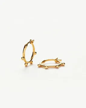 Lucy Williams Tiny Orb Hinged Hoop Earrings | 18ct Gold Plated Vermeil