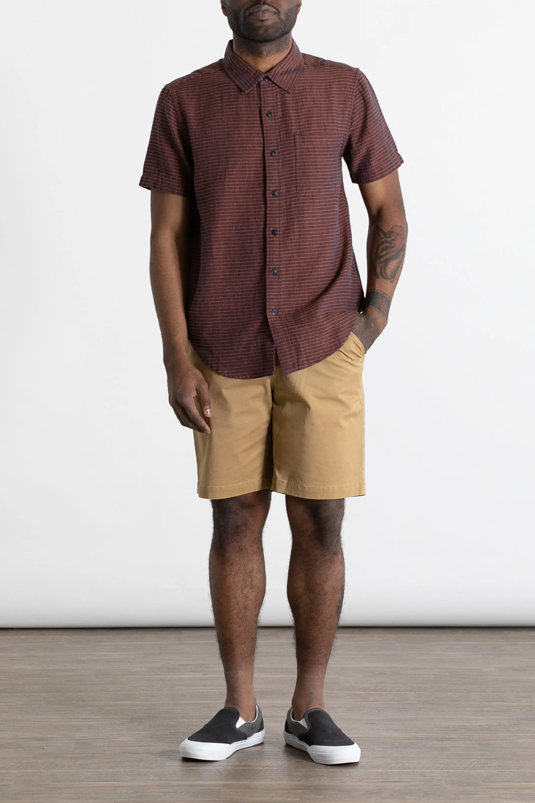 Malcolm Shirt / Red Subtle Stripe