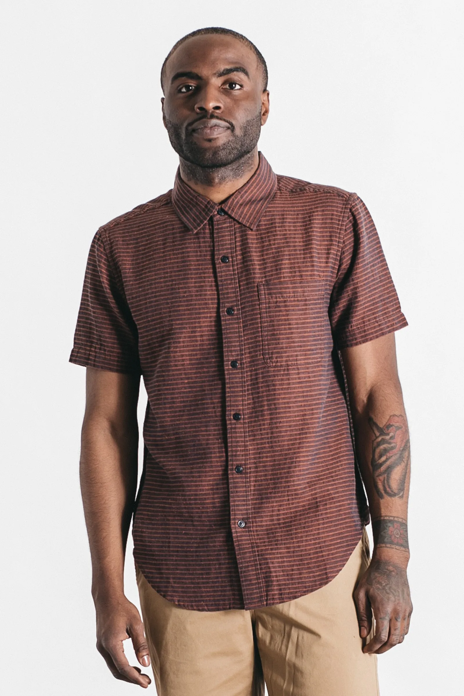 Malcolm Shirt / Red Subtle Stripe