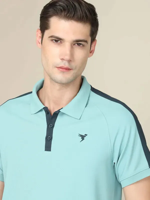 Men Colorblock Slim Fit Polo T-shirt with MATPIQ