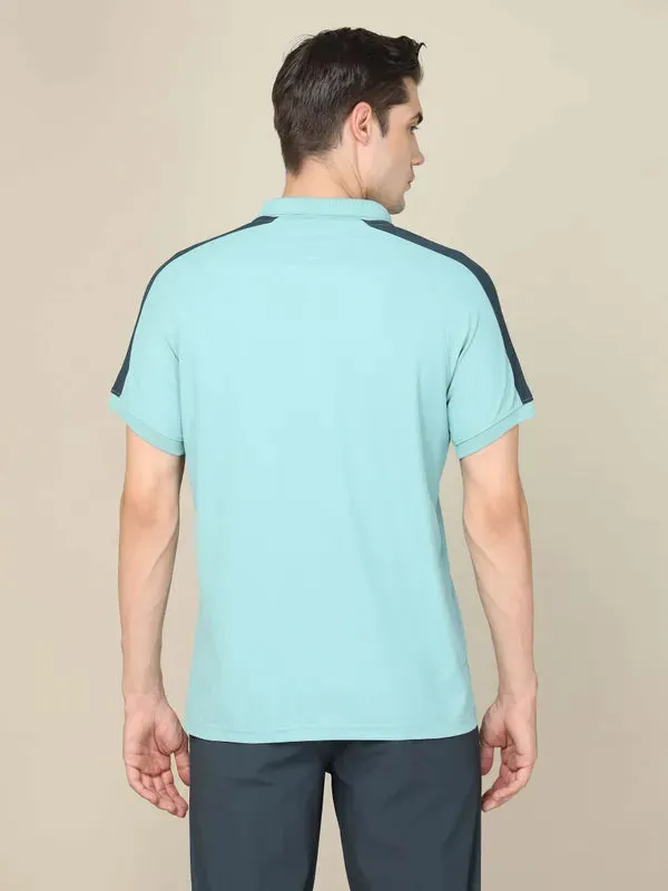 Men Colorblock Slim Fit Polo T-shirt with MATPIQ