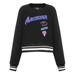 MLB ARIZONA DIAMONDBACKS RETRO CLASSIC WOMEN'S RIB CREWNECK (BLACK)