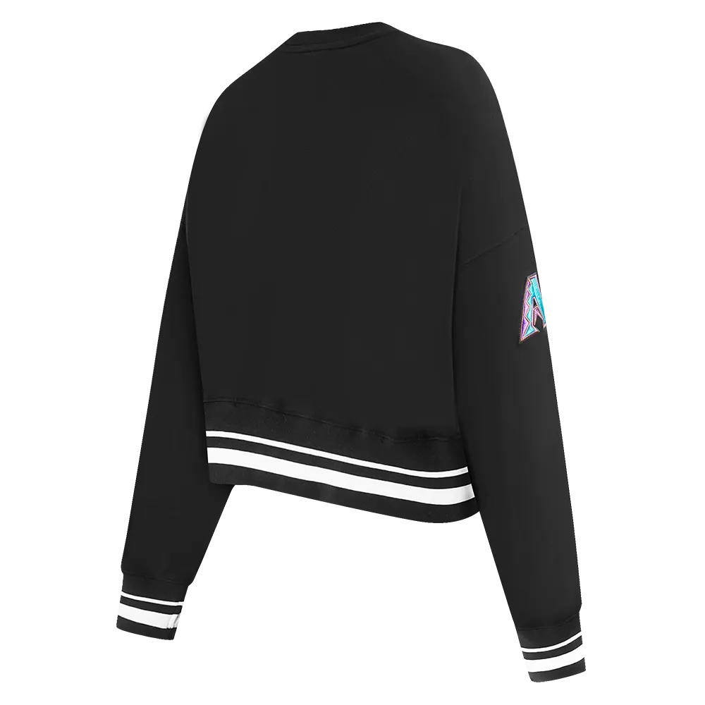 MLB ARIZONA DIAMONDBACKS RETRO CLASSIC WOMEN'S RIB CREWNECK (BLACK)