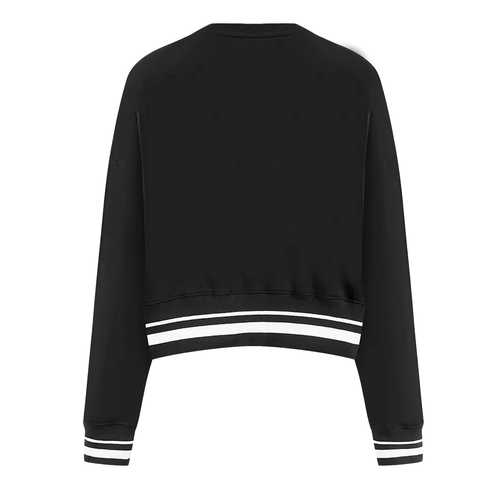 MLB ARIZONA DIAMONDBACKS RETRO CLASSIC WOMEN'S RIB CREWNECK (BLACK)