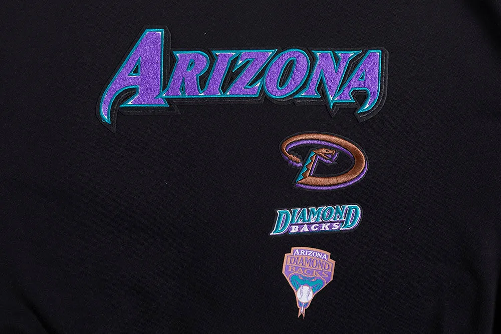 MLB ARIZONA DIAMONDBACKS RETRO CLASSIC WOMEN'S RIB CREWNECK (BLACK)