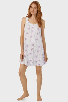 Mulberry Purple Floral Bouquet Sleeveless Chemise