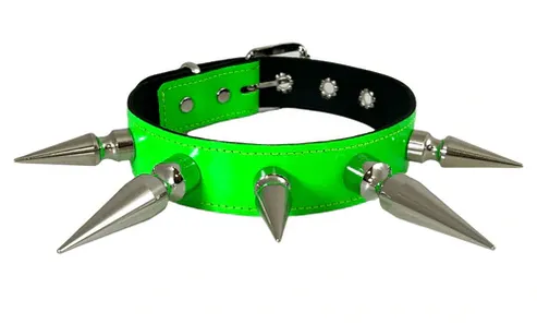 Neon collars silver spike